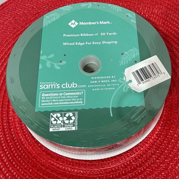 Members Mark Wired Ribbon Black and Cream Buffalo Check 50 yards NWT - Picture 4 of 4